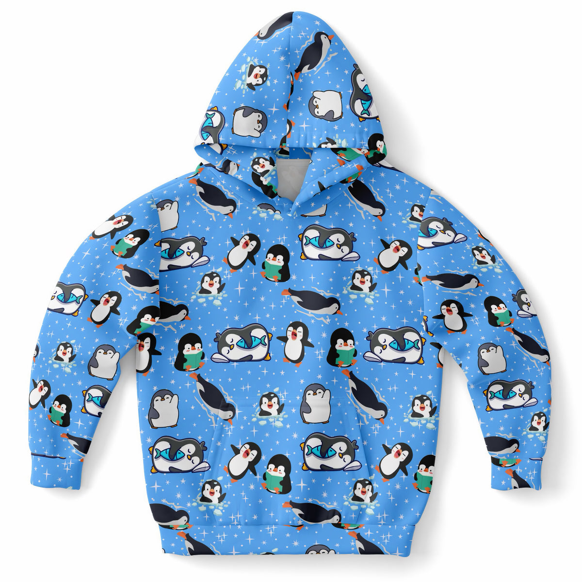 Kids Cute Penguin Hoodie – Ultra Comfy & Stretchy, Cozy Fleece or Lightweight Sports Fabric, Double-Layer Hood & Kangaroo Pocket