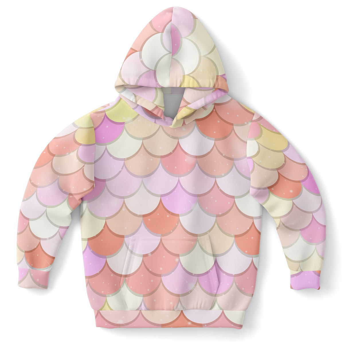 Girls Pink Mermaid Hoodie – Ultra Comfy & Stretchy, Cozy Fleece or Lightweight Sports Fabric, Double-Layer Hood & Kangaroo Pocket