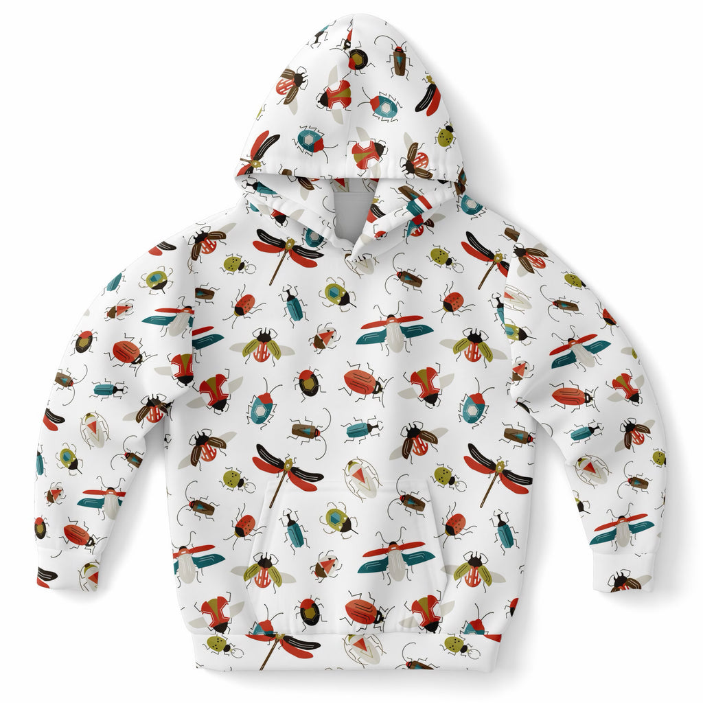 Kids Colorful Bugs Hoodie – Ultra Comfy & Stretchy, Cozy Fleece or Lightweight Sports Fabric, Double-Layer Hood & Kangaroo Pocket