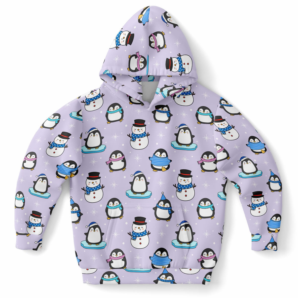 Kids Penguin Winter Hoodie – Ultra Comfy & Stretchy, Cozy Fleece or Lightweight Sports Fabric, Double-Layer Hood & Kangaroo Pocket