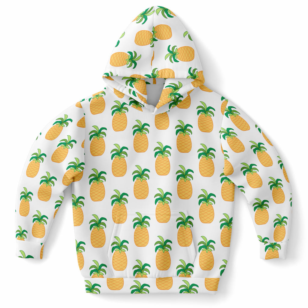 Kids Pineapple Hoodie – Ultra Comfy & Stretchy, Cozy Fleece or Lightweight Sports Fabric, Double-Layer Hood & Kangaroo Pocket