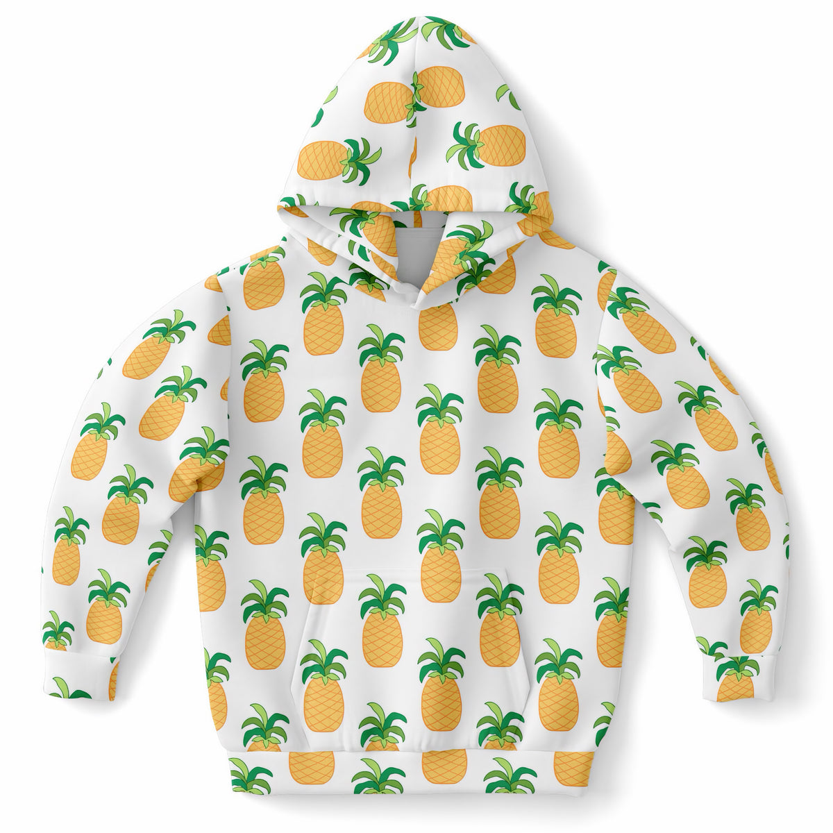 Kids Pineapple Hoodie – Ultra Comfy & Stretchy, Cozy Fleece or Lightweight Sports Fabric, Double-Layer Hood & Kangaroo Pocket