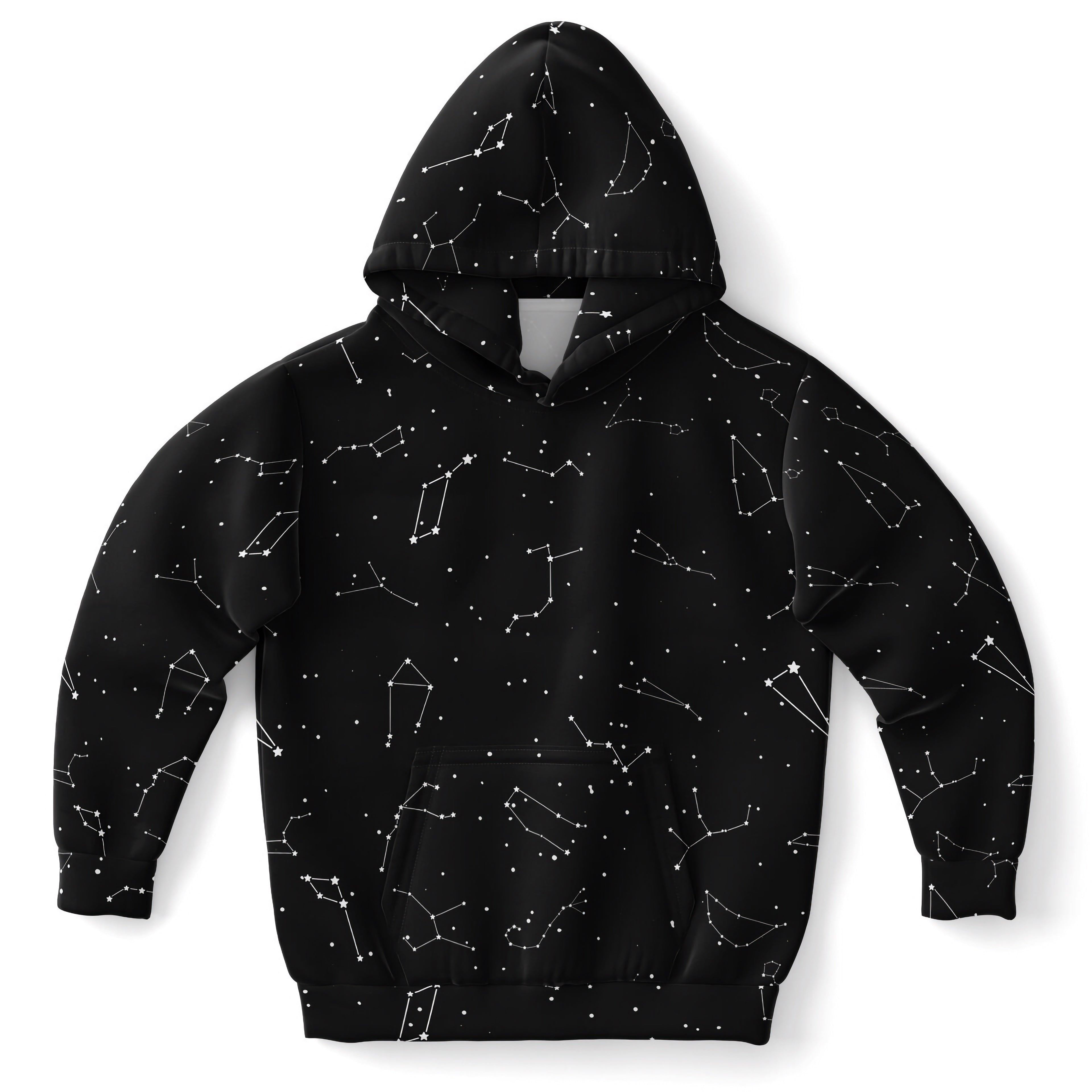 Kids Realistic Constellations Hoodie – Cozy Cotton Fleece or Lightweight Sports Fabric