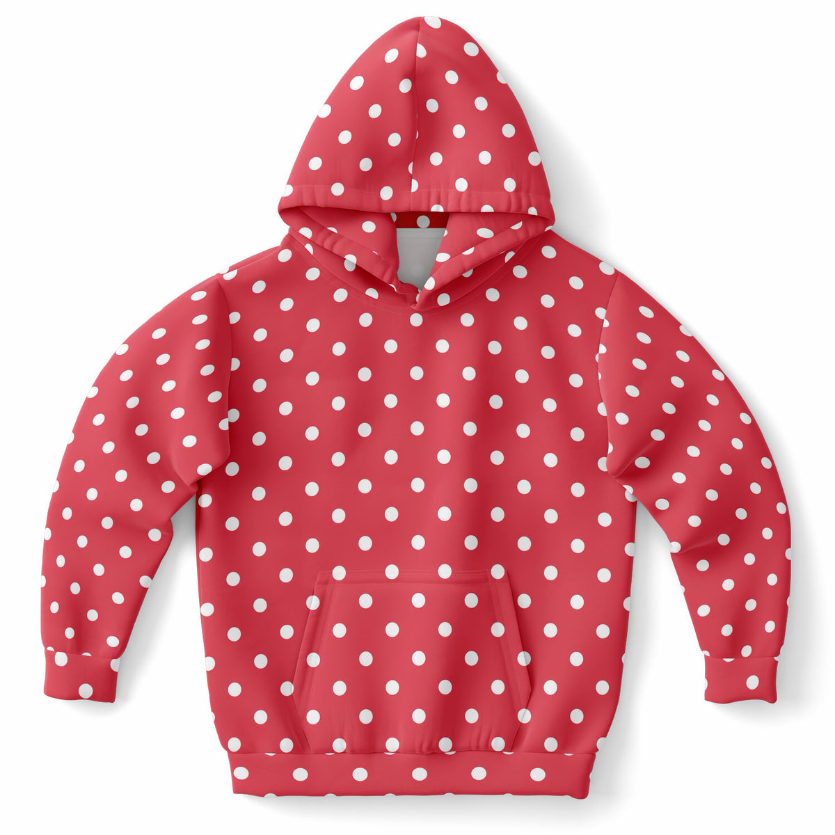 Girls Bright Pink Polka Dot Hoodie – Ultra Comfy & Stretchy, Cozy Fleece or Lightweight Sports Fabric, Double-Layer Hood & Kangaroo Pocket