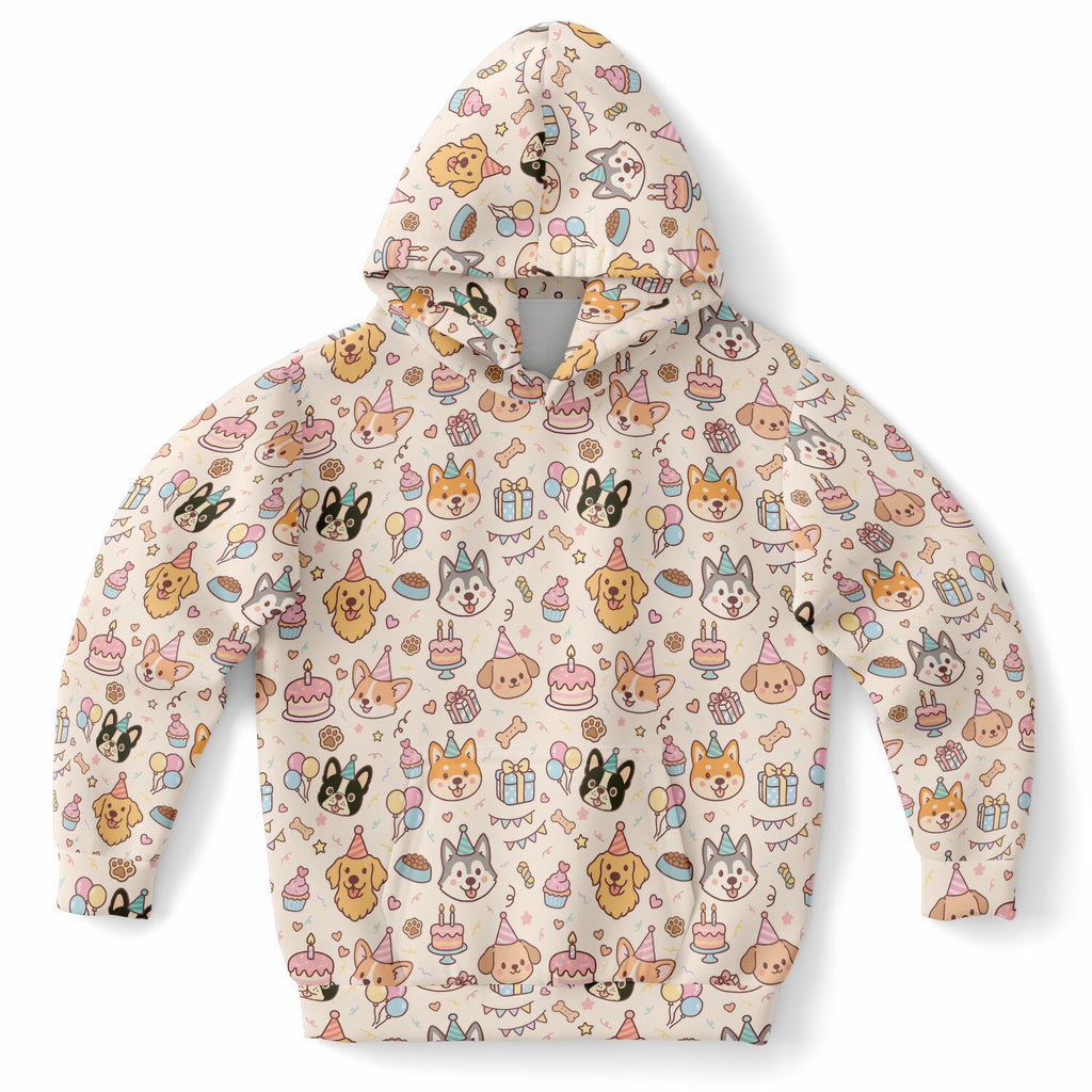 Kids Puppy Birthday Hoodie – Ultra Comfy & Stretchy, Cozy Fleece or Lightweight Sports Fabric, Double-Layer Hood & Kangaroo Pocket