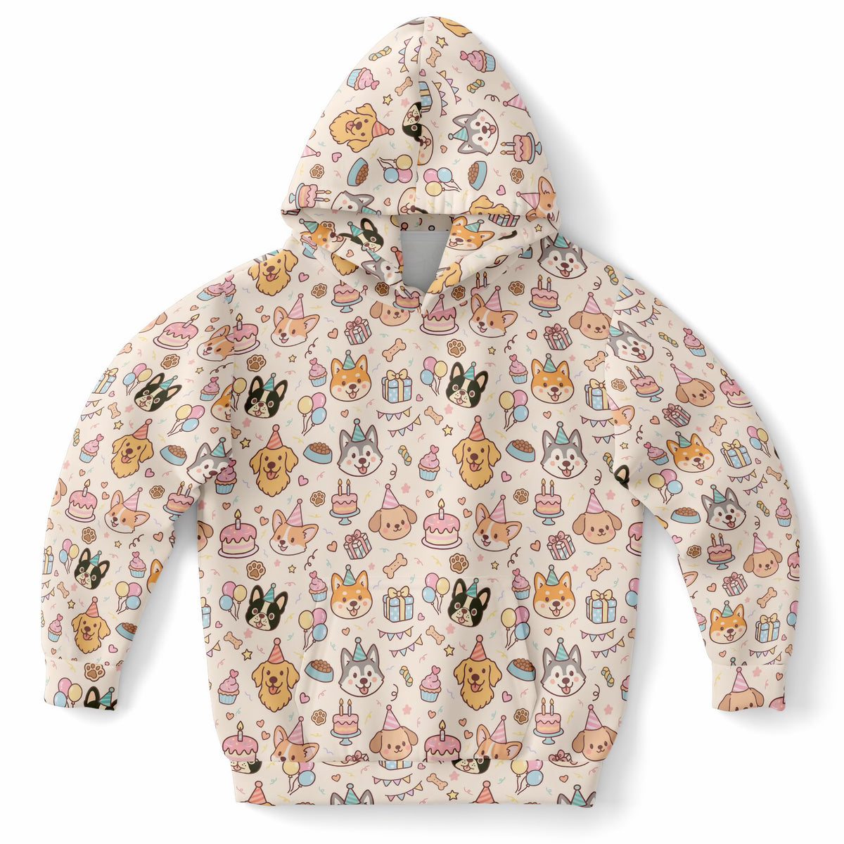 Kids Puppy Birthday Hoodie – Ultra Comfy & Stretchy, Cozy Fleece or Lightweight Sports Fabric, Double-Layer Hood & Kangaroo Pocket