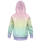 Girls Pastel Rainbow Hoodie – Cozy Cotton Fleece or Lightweight Sports Fabric
