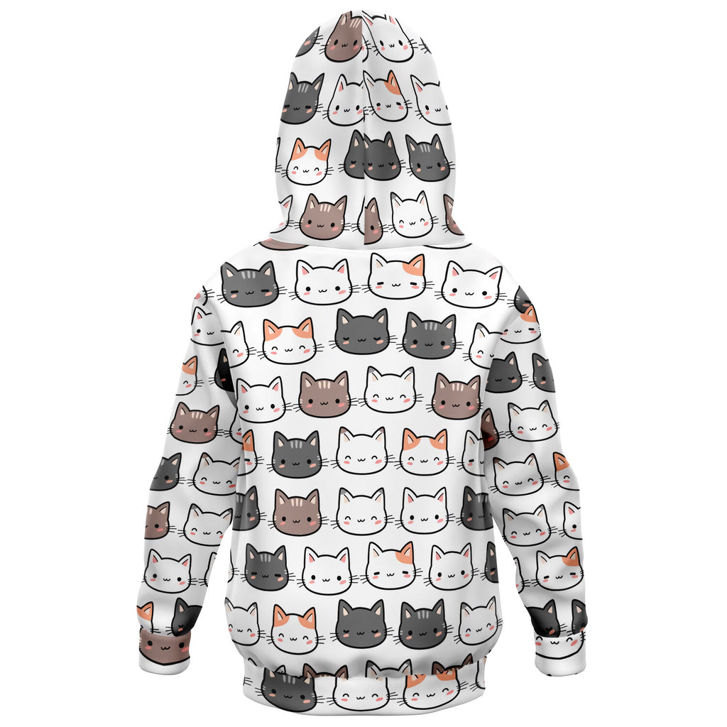 Girls Cat Hoodie – Cozy Cotton Fleece or Lightweight Sports Fabric