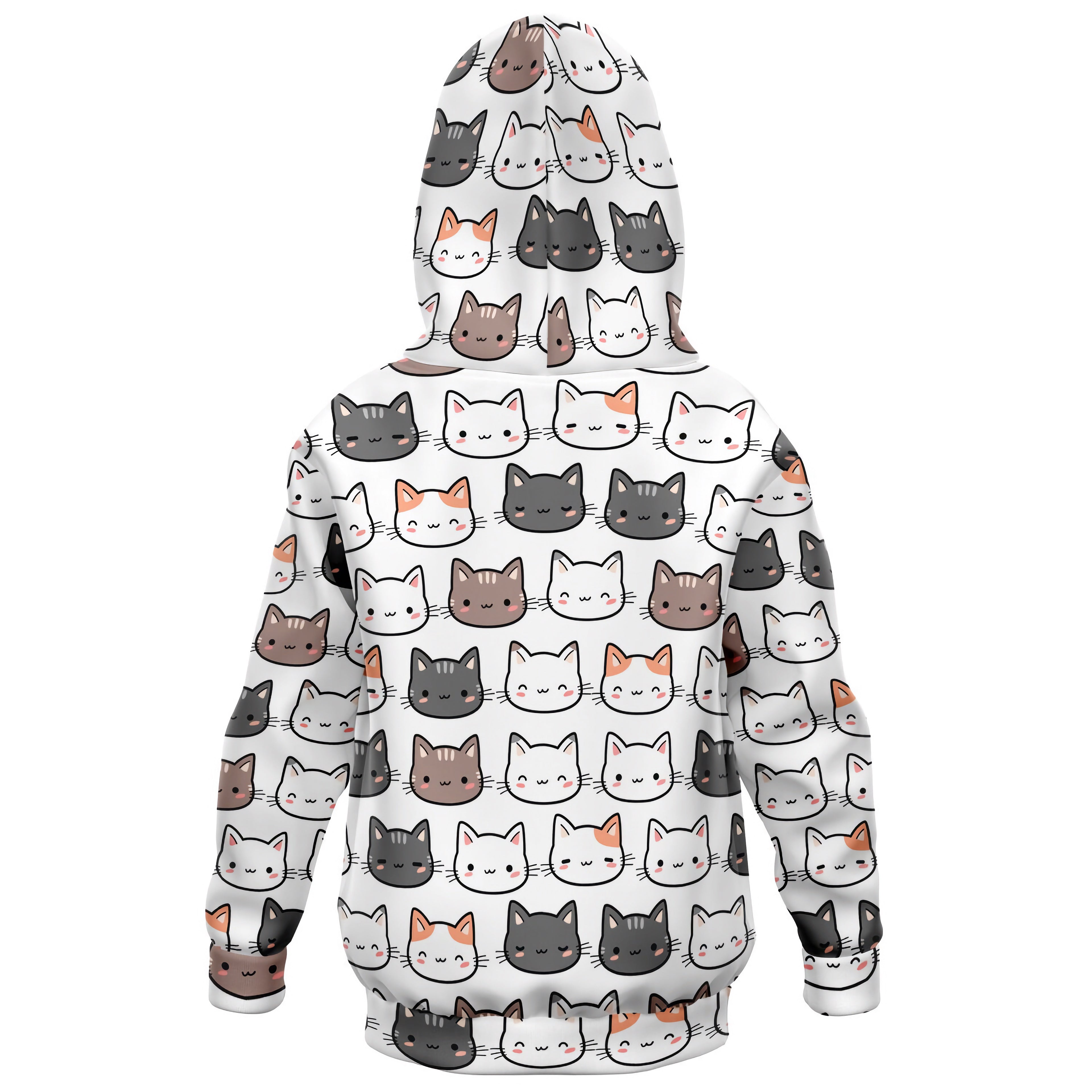 Girls Cat Hoodie – Cozy Cotton Fleece or Lightweight Sports Fabric