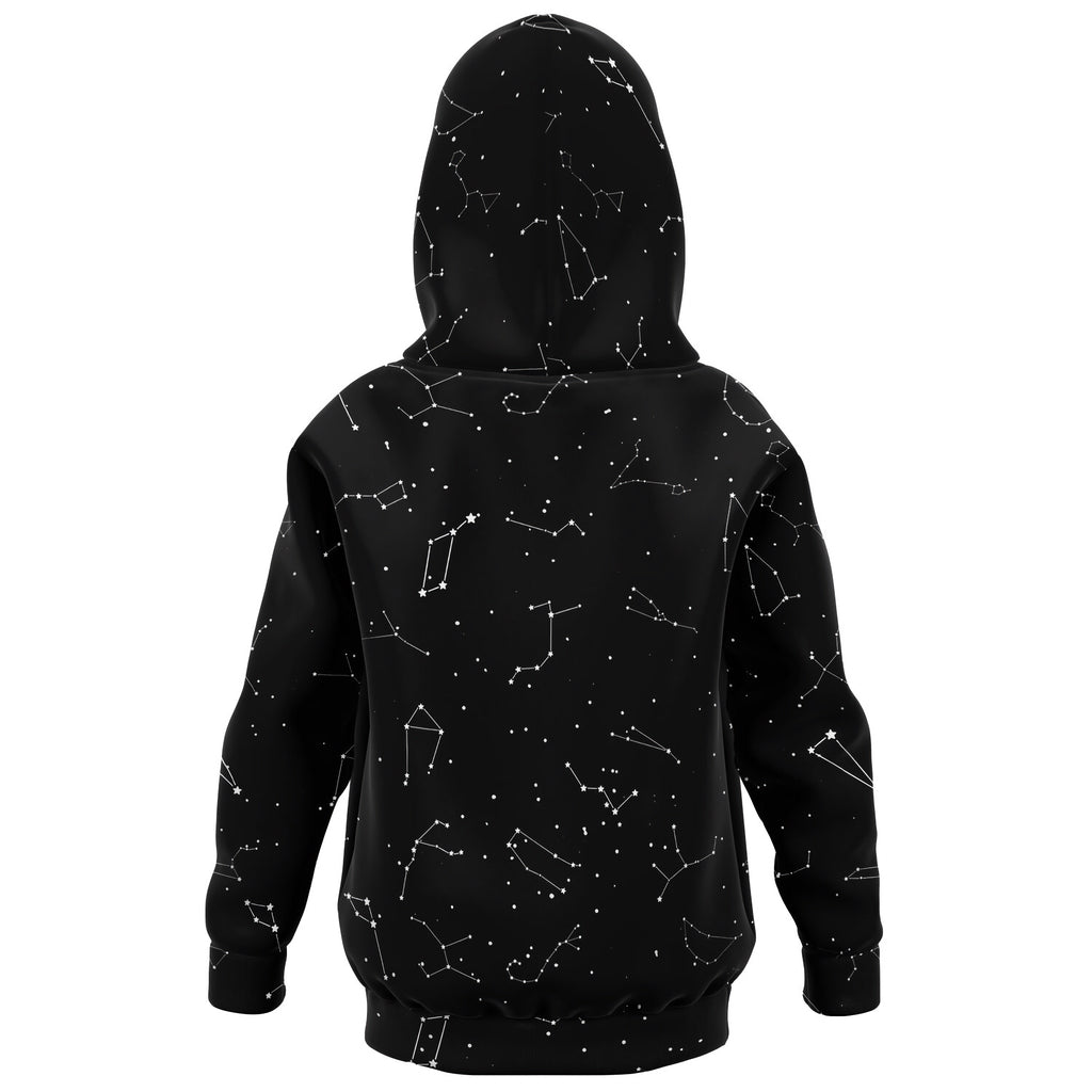 Kids Realistic Constellations Hoodie – Cozy Cotton Fleece or Lightweight Sports Fabric