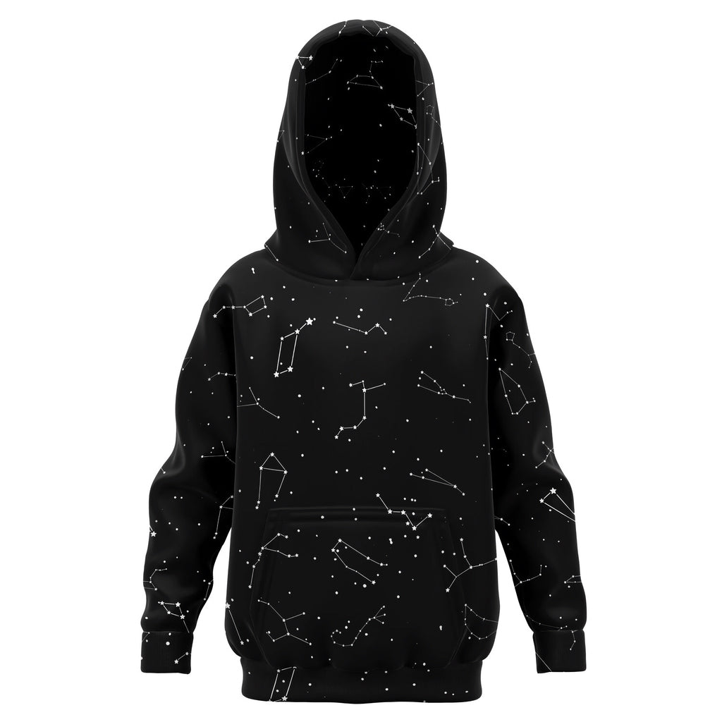 Kids Realistic Constellations Hoodie – Cozy Cotton Fleece or Lightweight Sports Fabric
