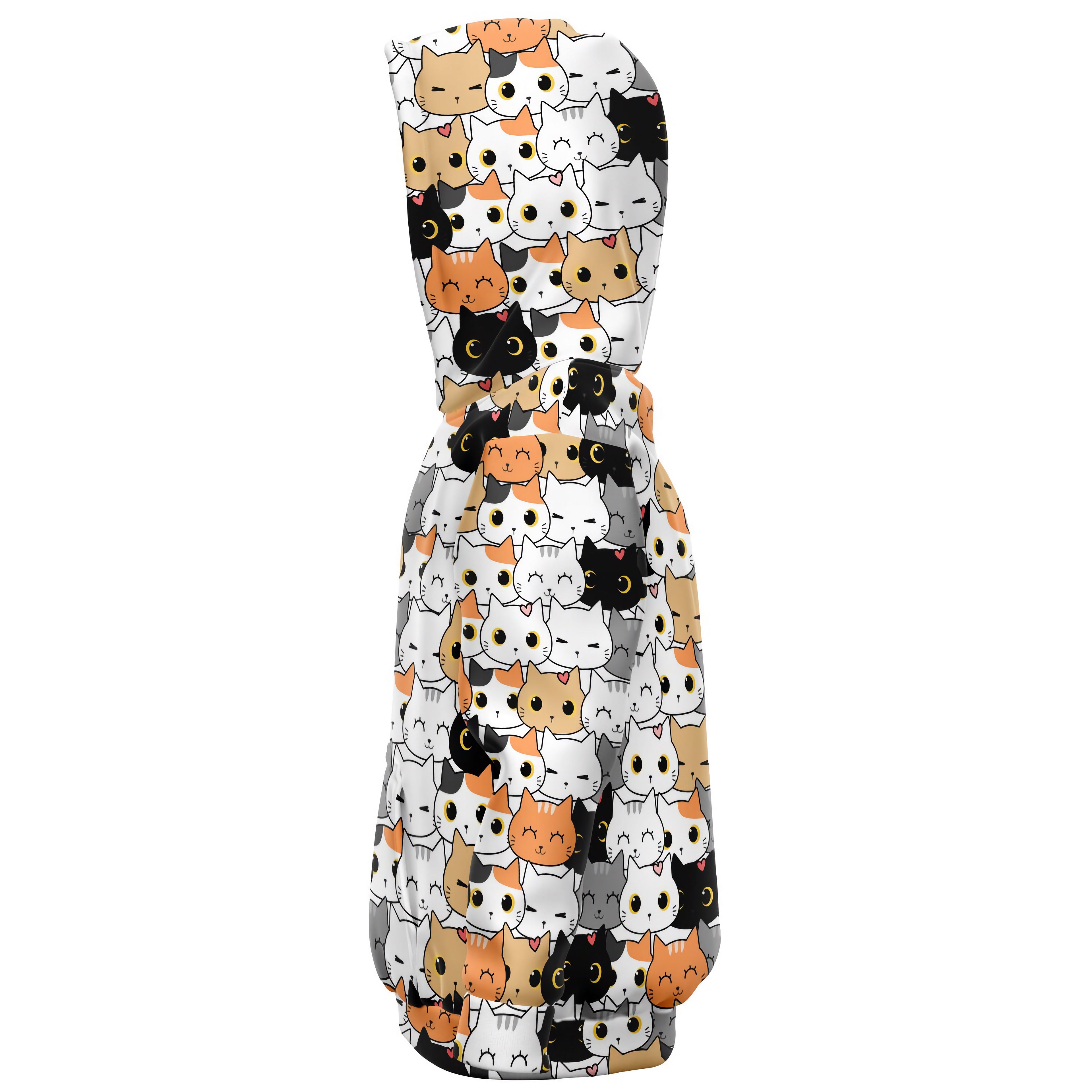 Girls Cat Face Hoodie – Cozy Cotton Fleece or Lightweight Sports Fabric