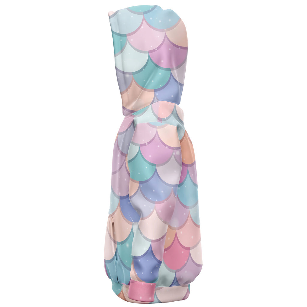 Girls Rainbow Mermaid Hoodie – Cozy Cotton Fleece or Lightweight Sports Fabric