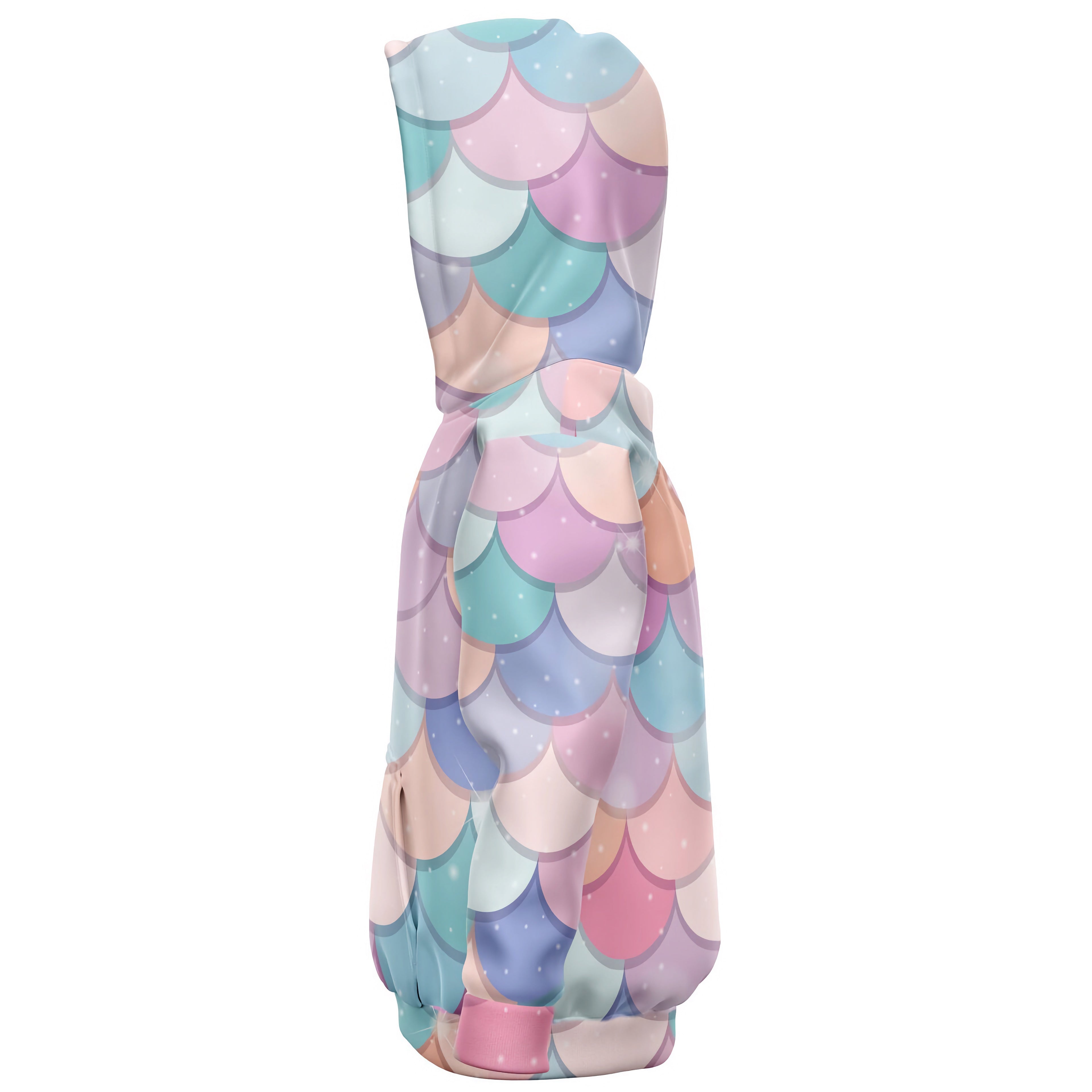 Girls Rainbow Mermaid Hoodie – Cozy Cotton Fleece or Lightweight Sports Fabric