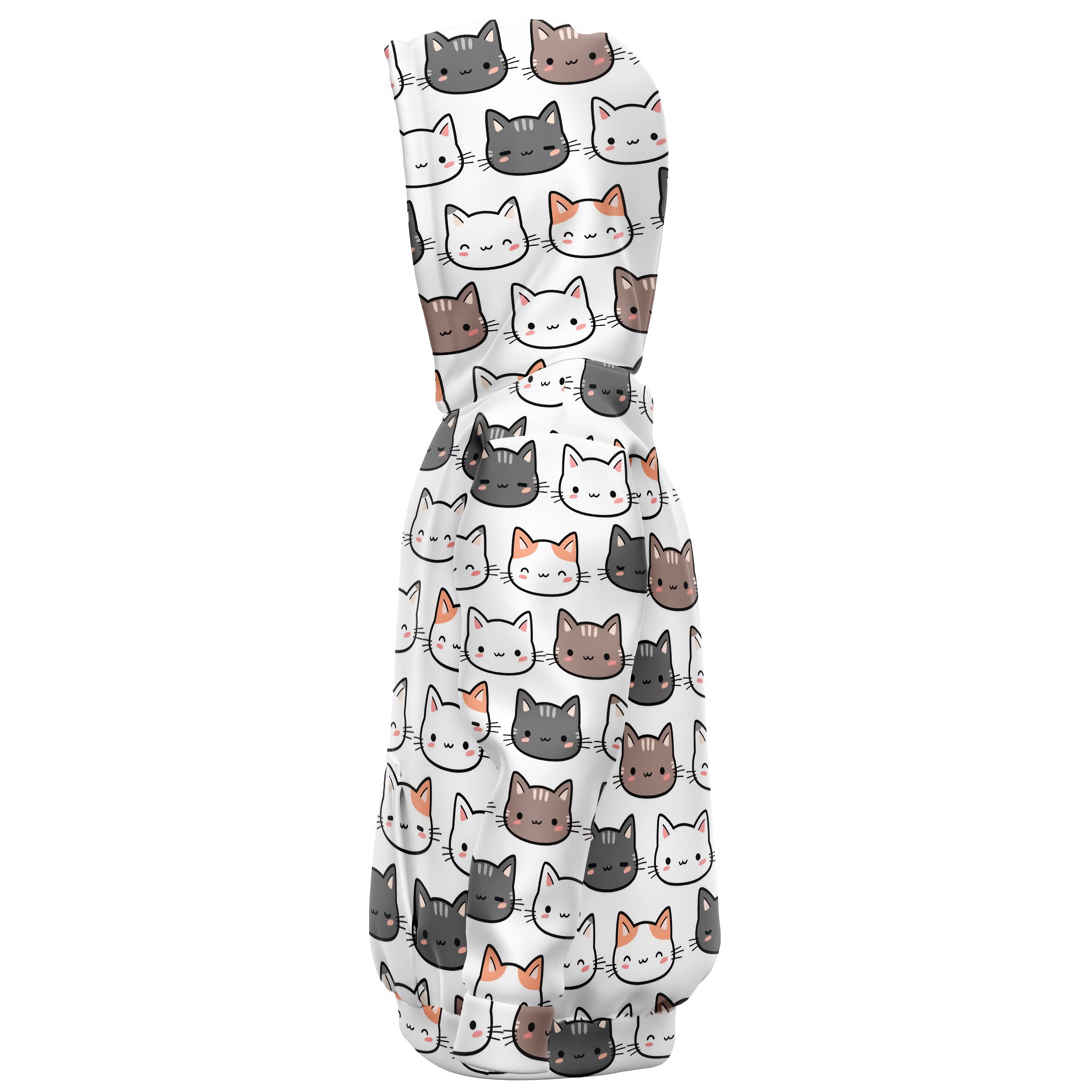 Girls Cat Hoodie – Cozy Cotton Fleece or Lightweight Sports Fabric