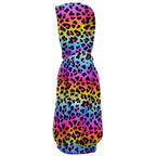 Girls Rainbow Cheetah Hoodie – Cozy Cotton Fleece or Lightweight Sports Fabric