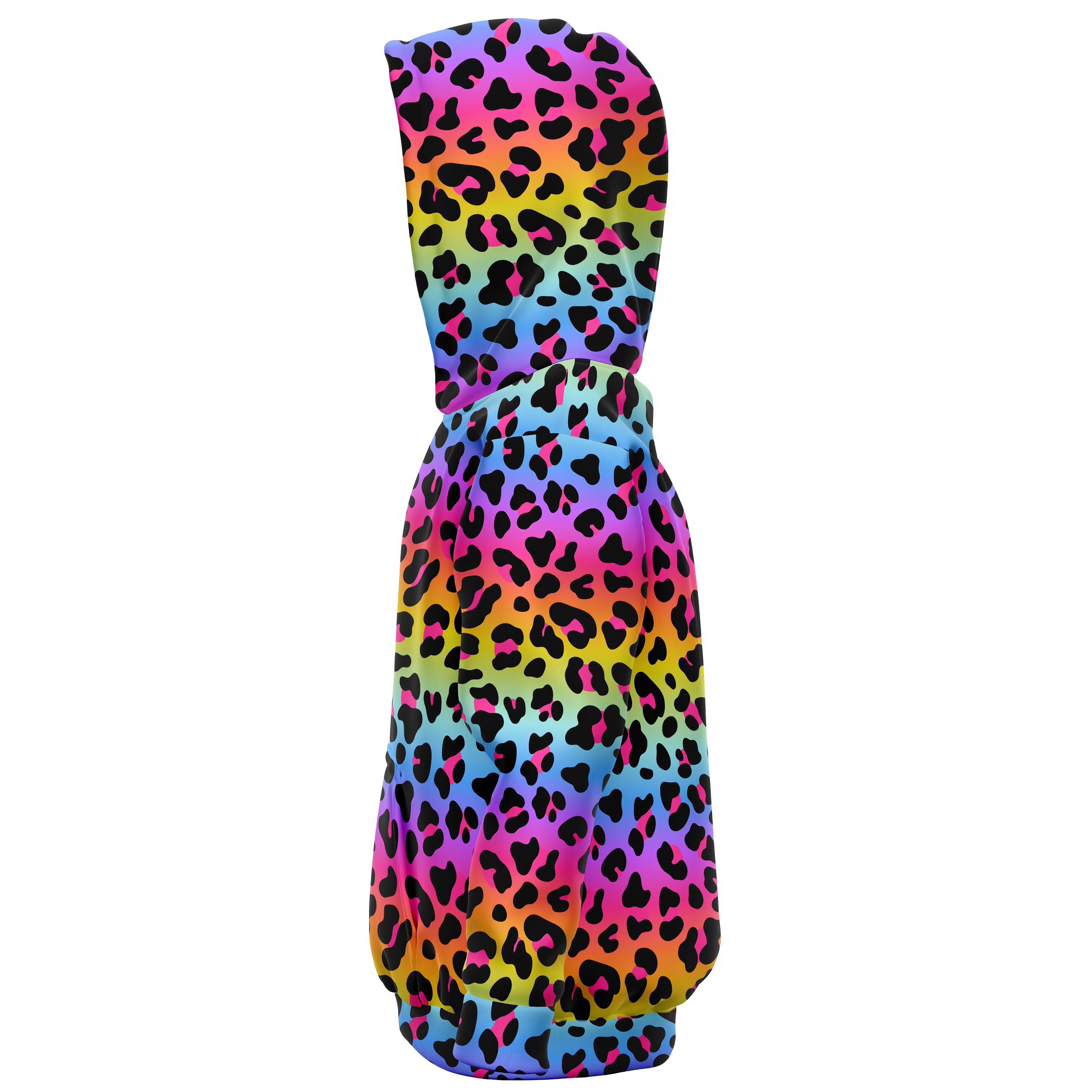 Girls Rainbow Cheetah Hoodie – Cozy Cotton Fleece or Lightweight Sports Fabric