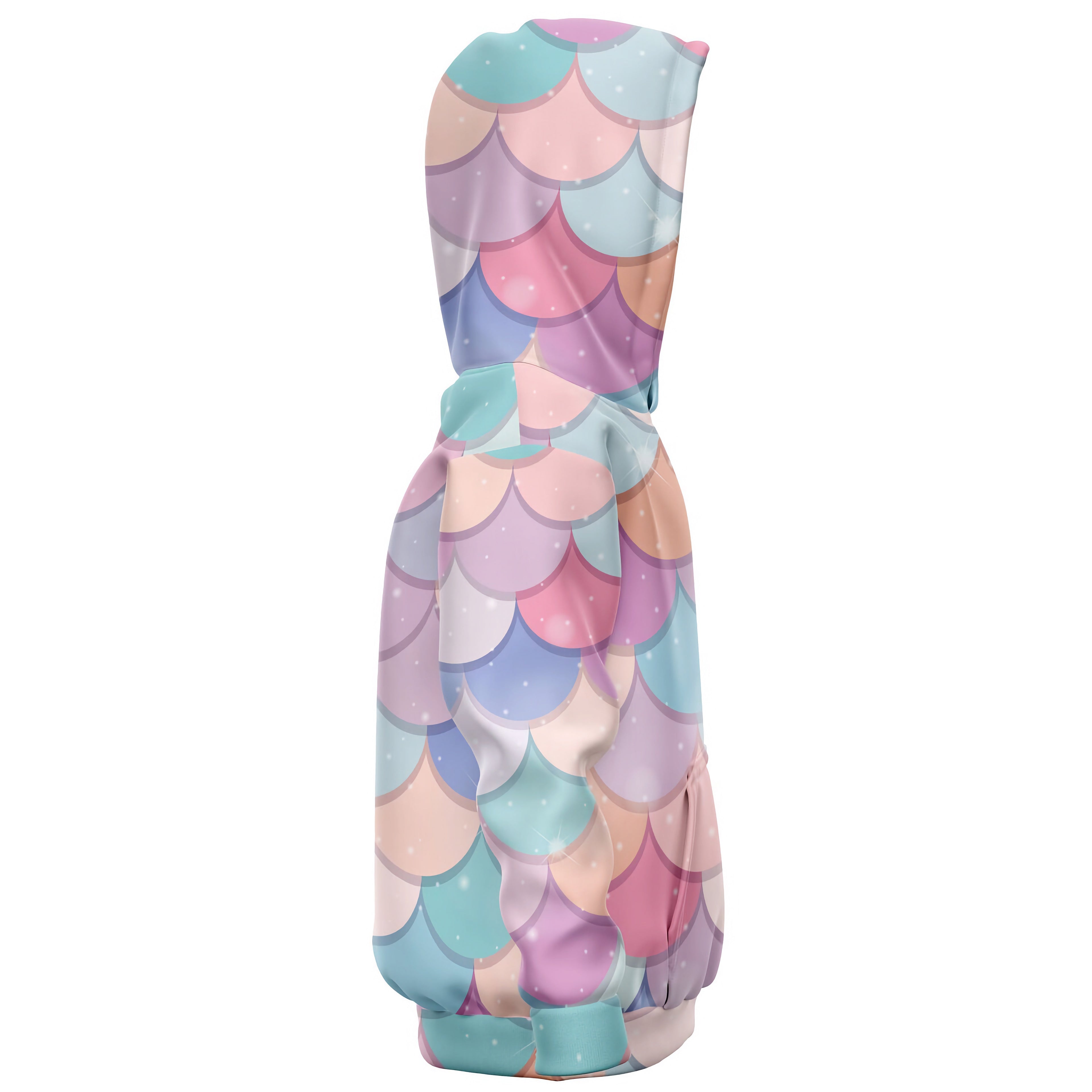 Girls Rainbow Mermaid Hoodie – Cozy Cotton Fleece or Lightweight Sports Fabric