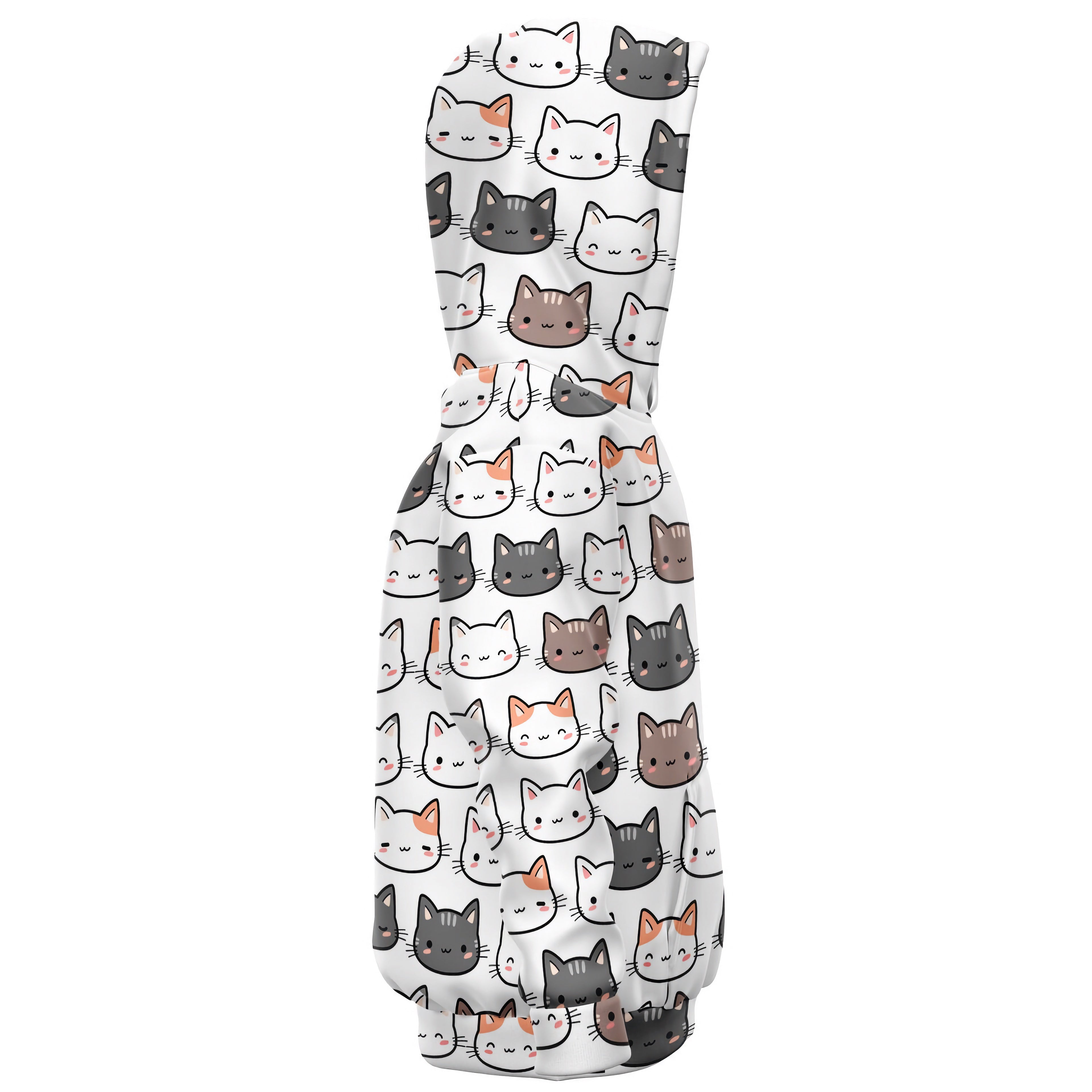 Girls Cat Hoodie – Cozy Cotton Fleece or Lightweight Sports Fabric