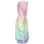 Girls Pastel Rainbow Hoodie – Cozy Cotton Fleece or Lightweight Sports Fabric