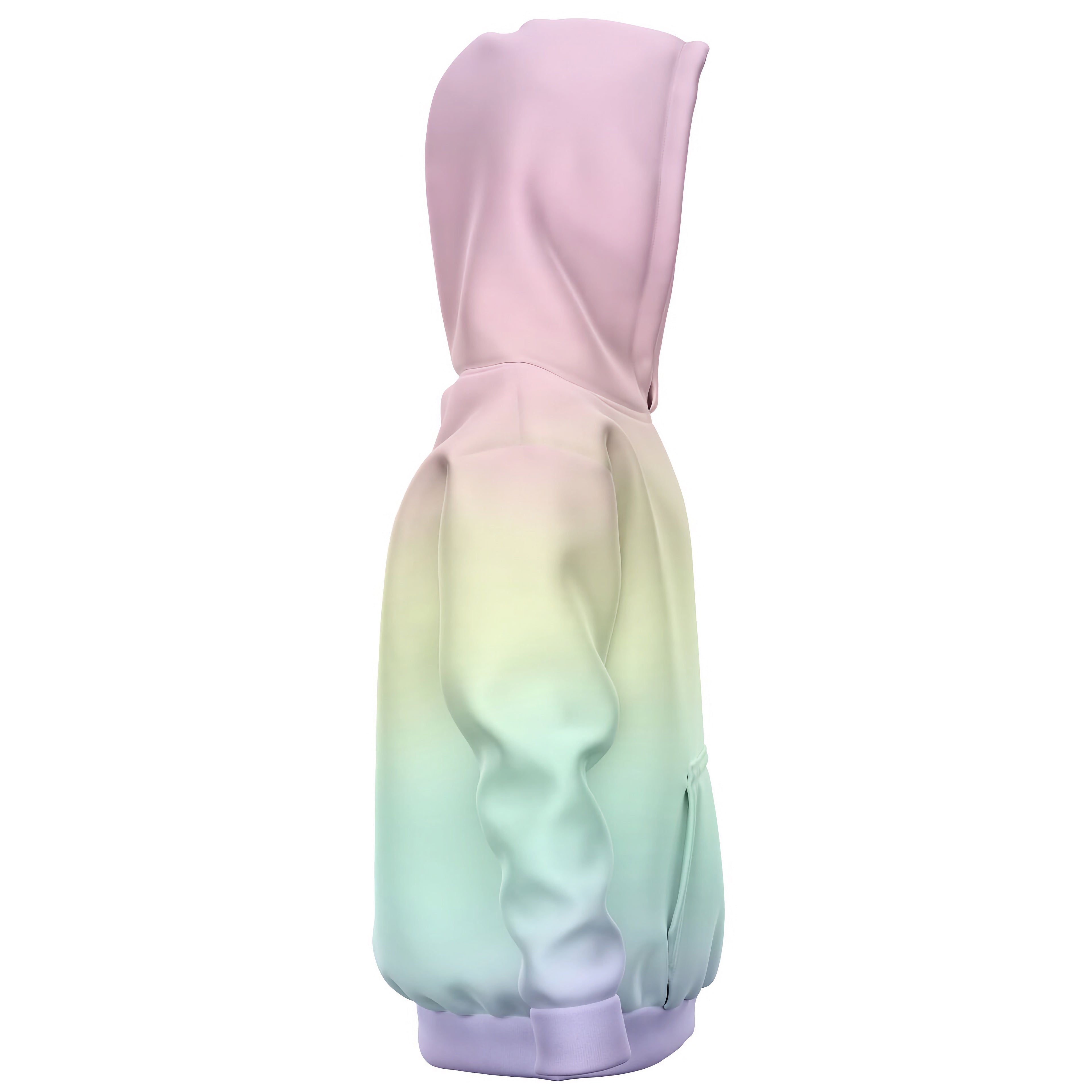 Girls Pastel Rainbow Hoodie – Cozy Cotton Fleece or Lightweight Sports Fabric