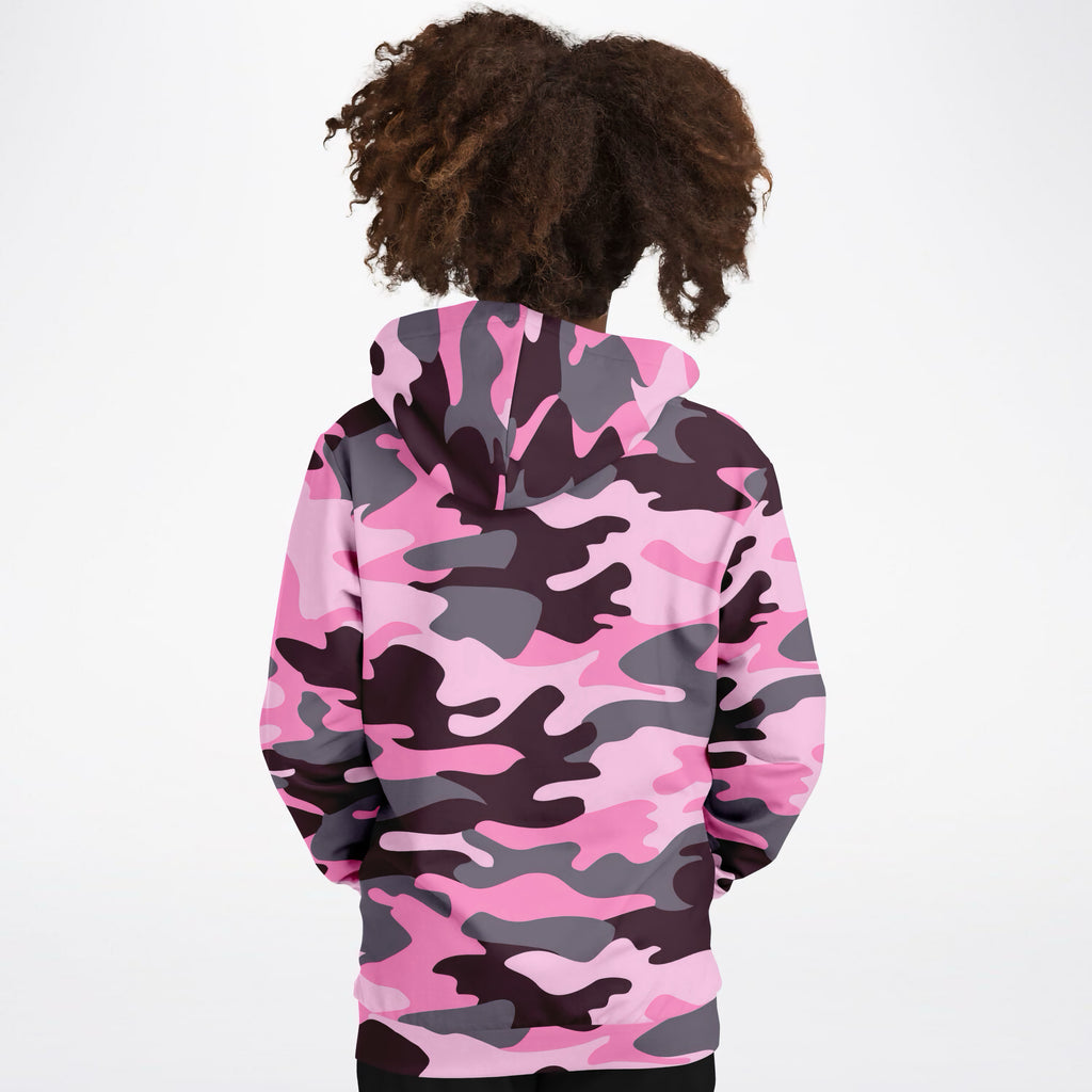 Girls Pink Camouflage Hoodie – Ultra Comfy & Stretchy, Cozy Fleece or Lightweight Sports Fabric, Double-Layer Hood & Kangaroo Pocket