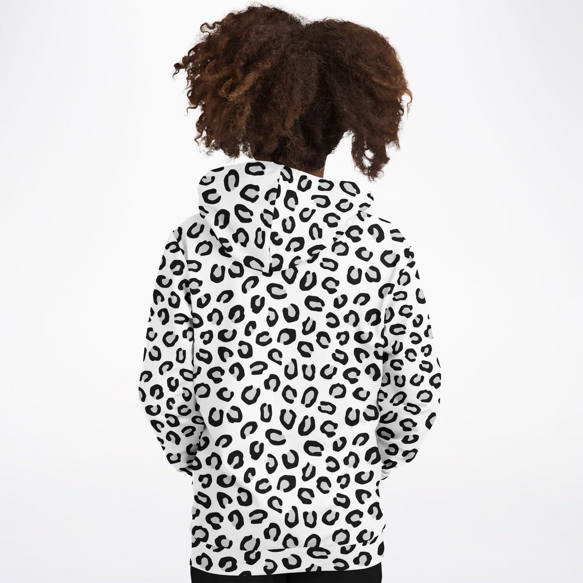 Kids Black & White Leopard Print Hoodie – Ultra Comfy & Stretchy, Cozy Fleece or Lightweight Sports Fabric, Double-Layer Hood & Kangaroo Pocket