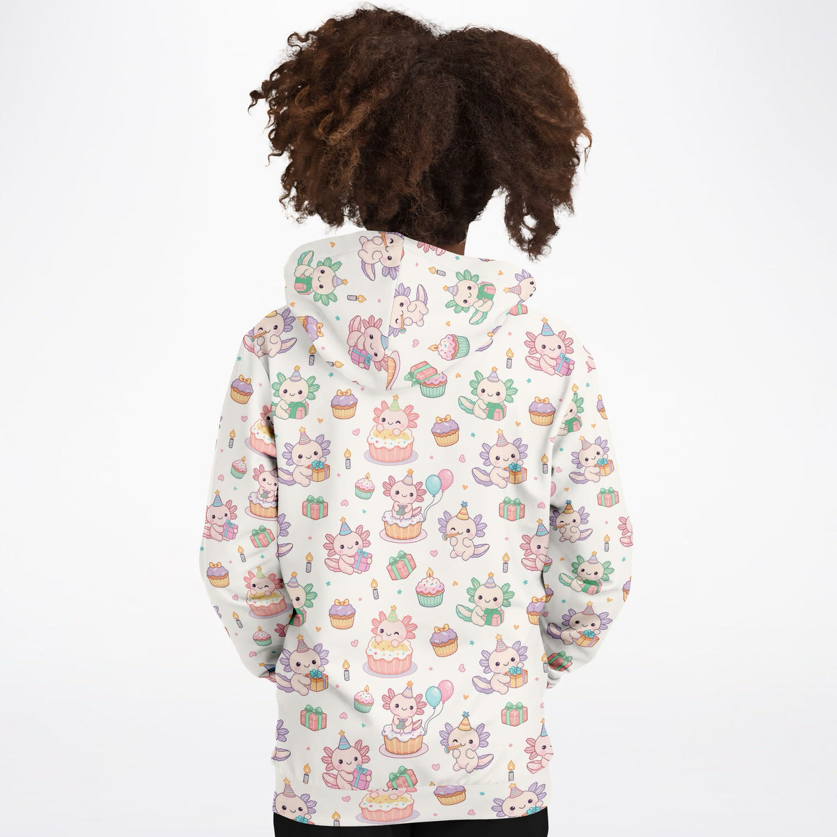 Kids Axolotl Birthday Hoodie – Ultra Comfy & Stretchy, Cozy Fleece or Lightweight Sports Fabric, Double-Layer Hood & Kangaroo Pocket