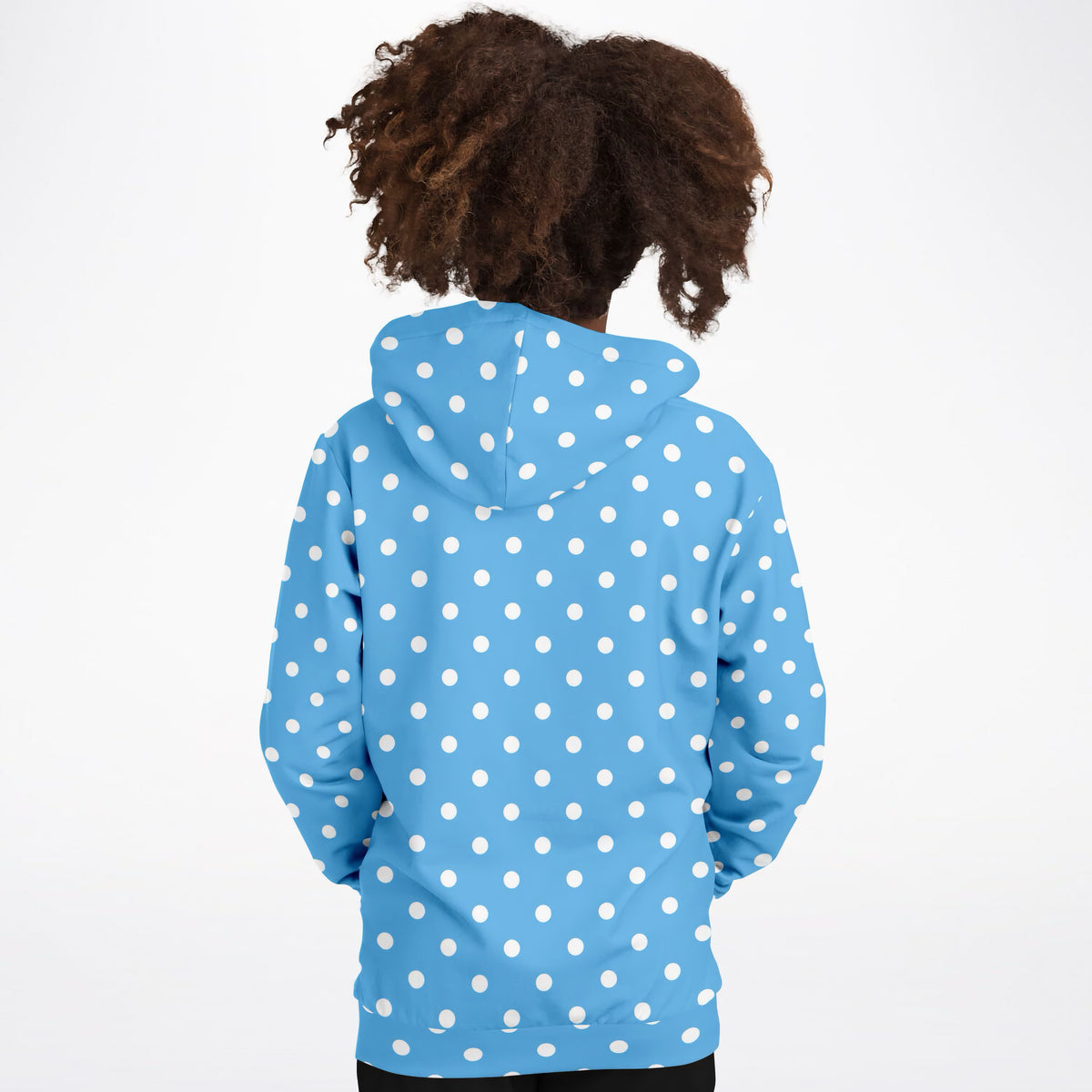 Kids Sky Blue Polka Dot Hoodie – Ultra Comfy & Stretchy, Cozy Fleece or Lightweight Sports Fabric, Double-Layer Hood & Kangaroo Pocket