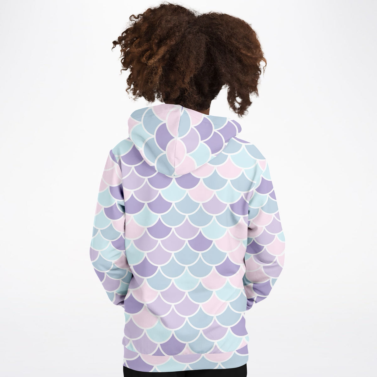 Girls Magical Pink Purple & Blue Mermaid Scales Hoodie – Ultra Comfy & Stretchy, Cozy Fleece or Lightweight Sports Fabric, Double-Layer Hood & Kangaroo Pocket