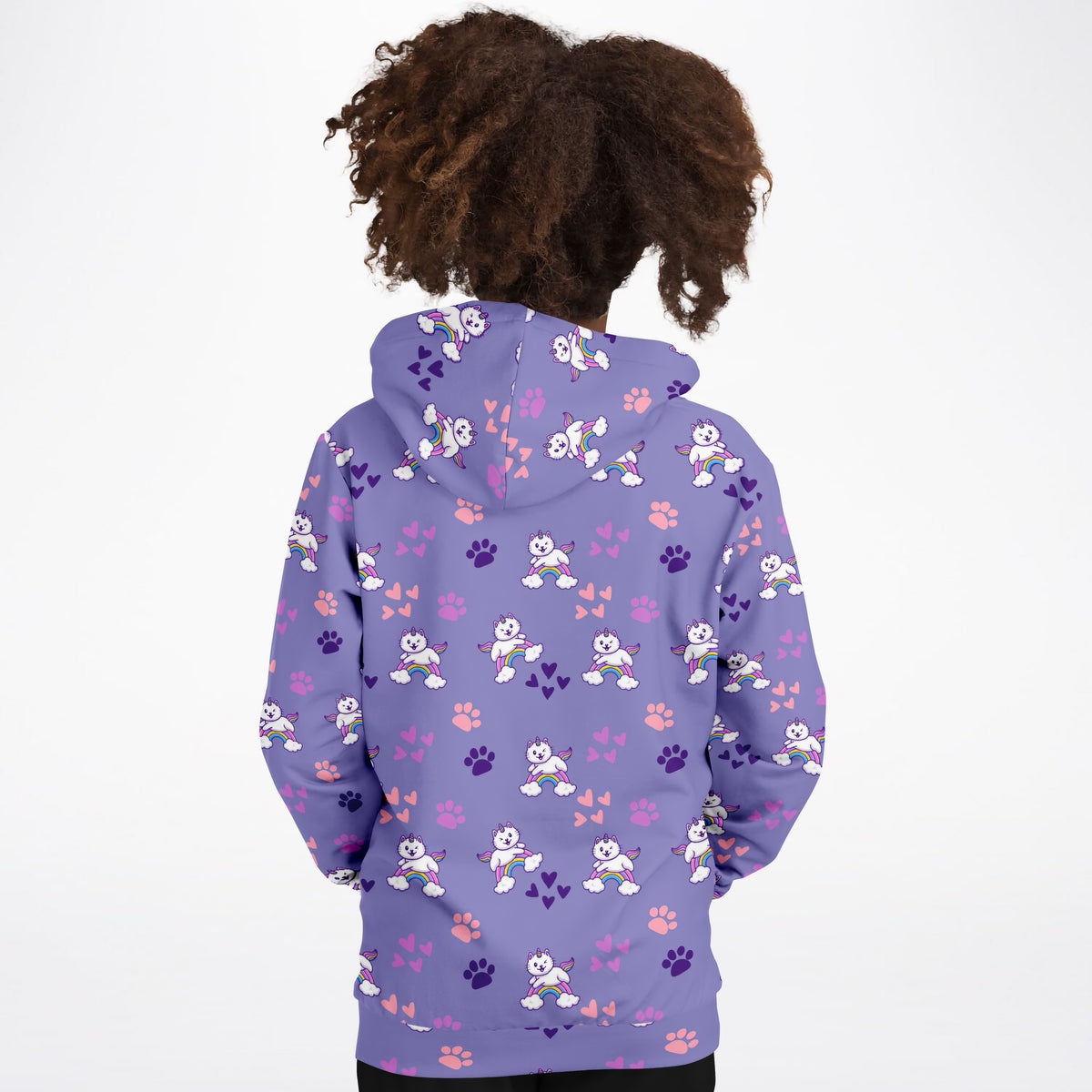 Girls Purple Caticorn Hoodie – Ultra Comfy & Stretchy, Cozy Fleece or Lightweight Sports Fabric, Double-Layer Hood & Kangaroo Pocket