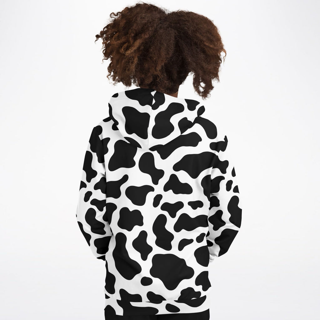 Kids Cow Print Hoodie – Ultra Comfy & Stretchy, Cozy Fleece or Lightweight Sports Fabric, Double-Layer Hood & Kangaroo Pocket
