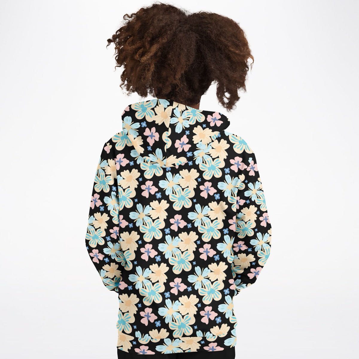 Girls Colorful Daisy Tropical Floral Hoodie – Ultra Comfy & Stretchy, Cozy Fleece or Lightweight Sports Fabric, Double-Layer Hood & Kangaroo Pocket