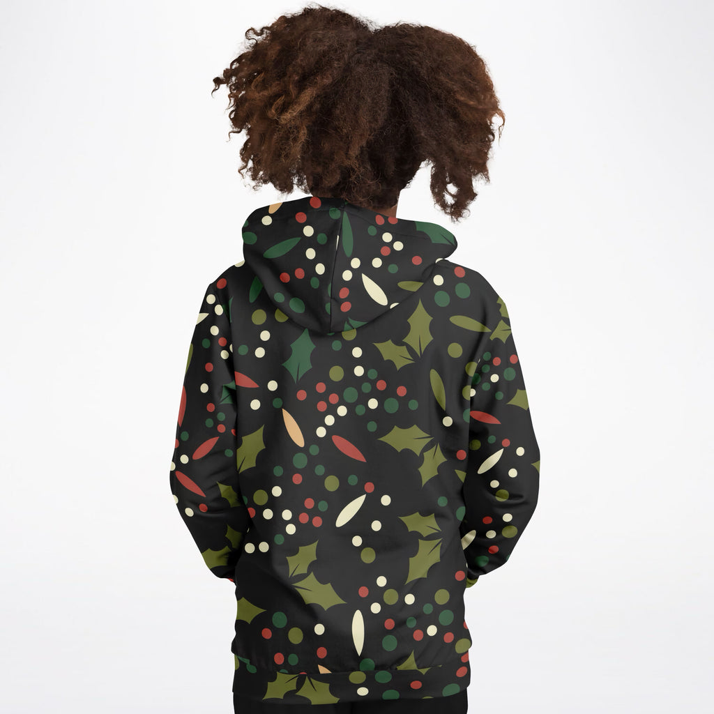 Kids Christmas Holly Berry Hoodie – Ultra Comfy & Stretchy, Cozy Fleece or Lightweight Sports Fabric, Double-Layer Hood & Kangaroo Pocket