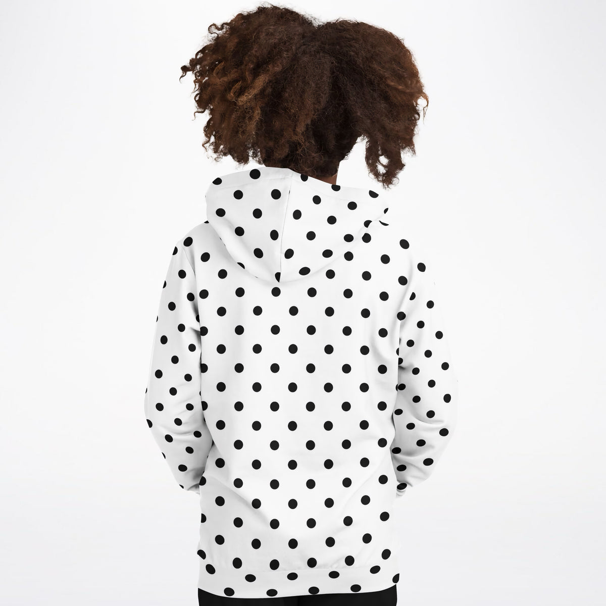 Kids White Polka Dot Hoodie – Ultra Comfy & Stretchy, Cozy Fleece or Lightweight Sports Fabric, Double-Layer Hood & Kangaroo Pocket
