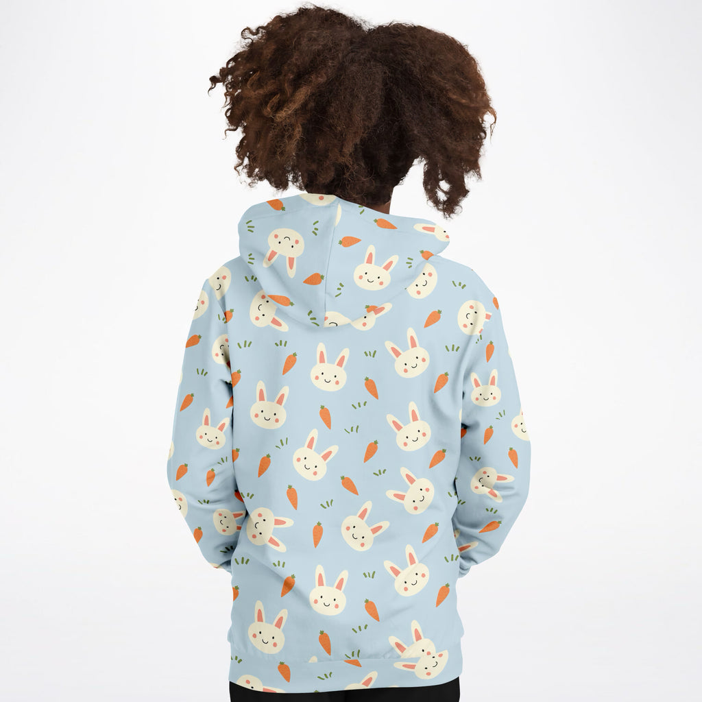 Kids Cute Bunny & Carrot Hoodie – Ultra Comfy & Stretchy, Cozy Fleece or Lightweight Sports Fabric, Double-Layer Hood & Kangaroo Pocket