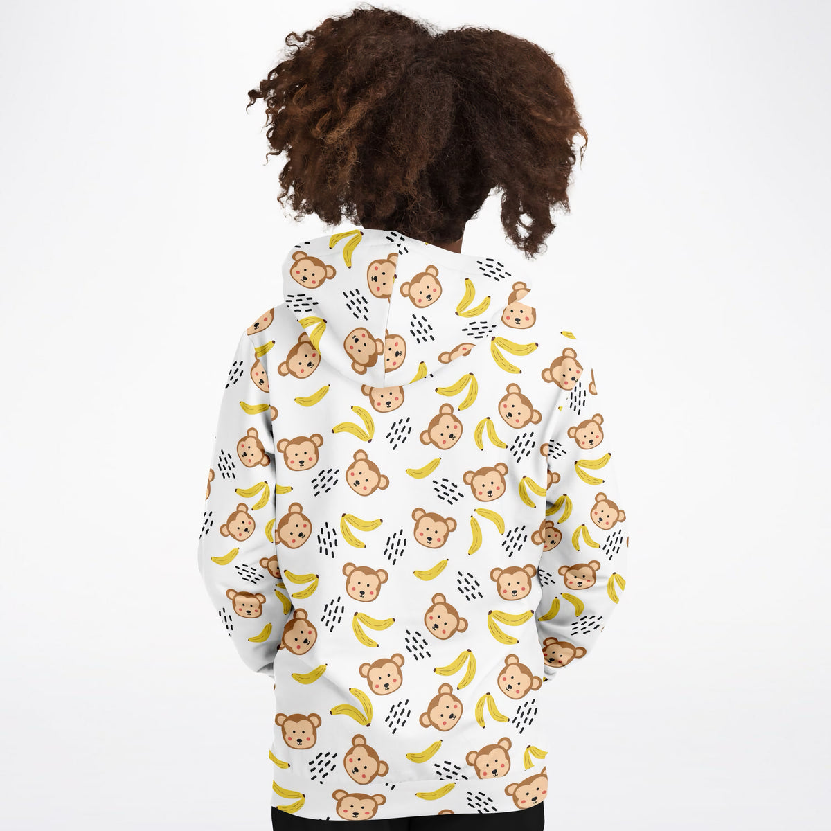 Kids Cute Monkey & Banana Hoodie – Ultra Comfy & Stretchy, Cozy Fleece or Lightweight Sports Fabric, Double-Layer Hood & Kangaroo Pocket