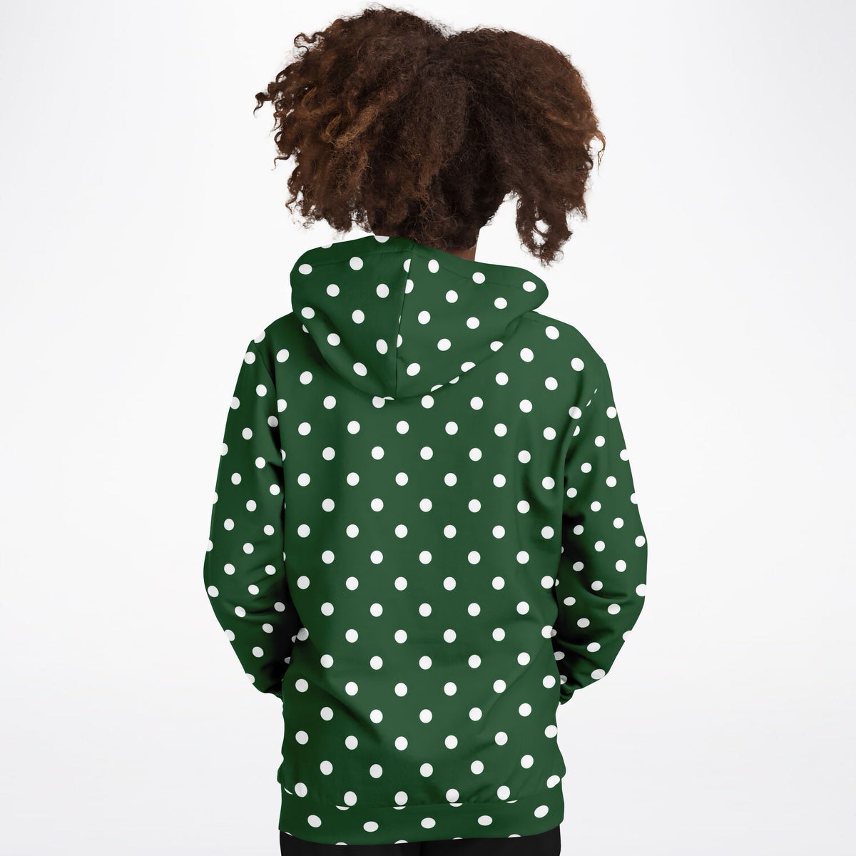 Kids Forest Green Polka Dot Hoodie – Ultra Comfy & Stretchy, Cozy Fleece or Lightweight Sports Fabric, Double-Layer Hood & Kangaroo Pocket