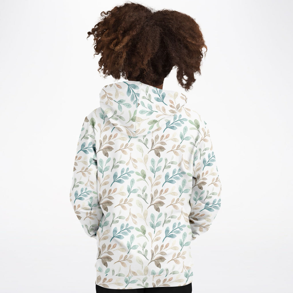 Girls Watercolor Botanical Hoodie – Ultra Comfy & Stretchy, Cozy Fleece or Lightweight Sports Fabric, Double-Layer Hood & Kangaroo Pocket