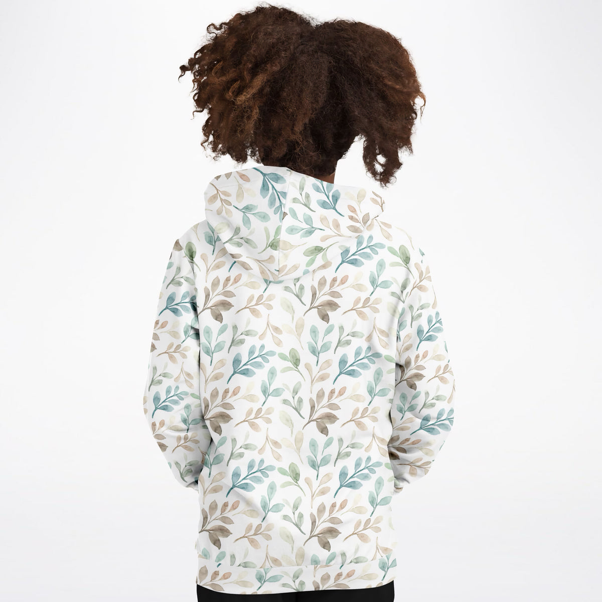 Girls Watercolor Botanical Hoodie – Ultra Comfy & Stretchy, Cozy Fleece or Lightweight Sports Fabric, Double-Layer Hood & Kangaroo Pocket