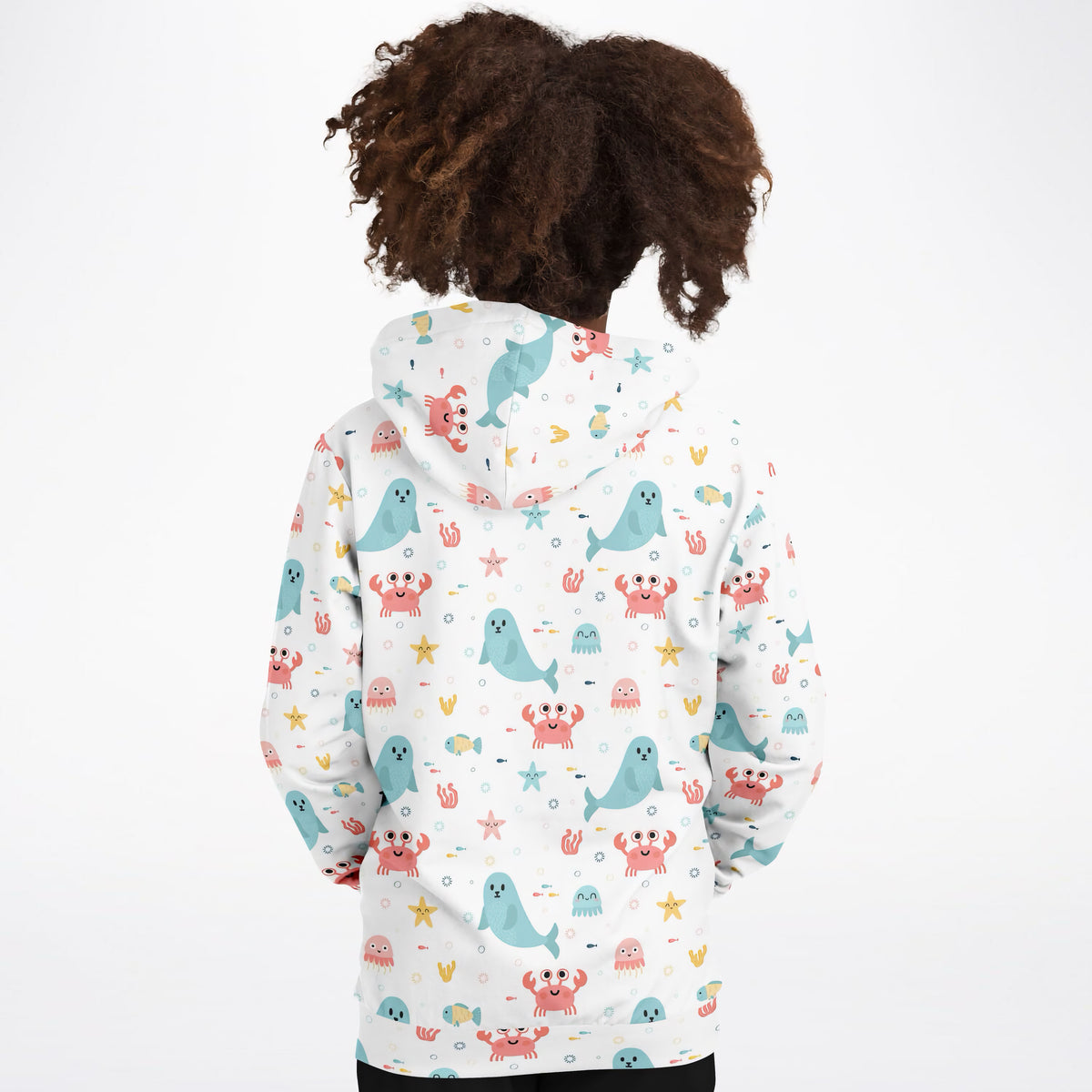Kids Cute Ocean Animals Hoodie – Ultra Comfy & Stretchy, Cozy Fleece or Lightweight Sports Fabric, Double-Layer Hood & Kangaroo Pocket