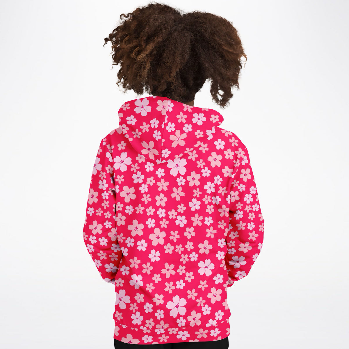 Girls Bright Pink Cherry Blossom Hoodie – Ultra Comfy & Stretchy, Cozy Fleece or Lightweight Sports Fabric, Double-Layer Hood & Kangaroo Pocket