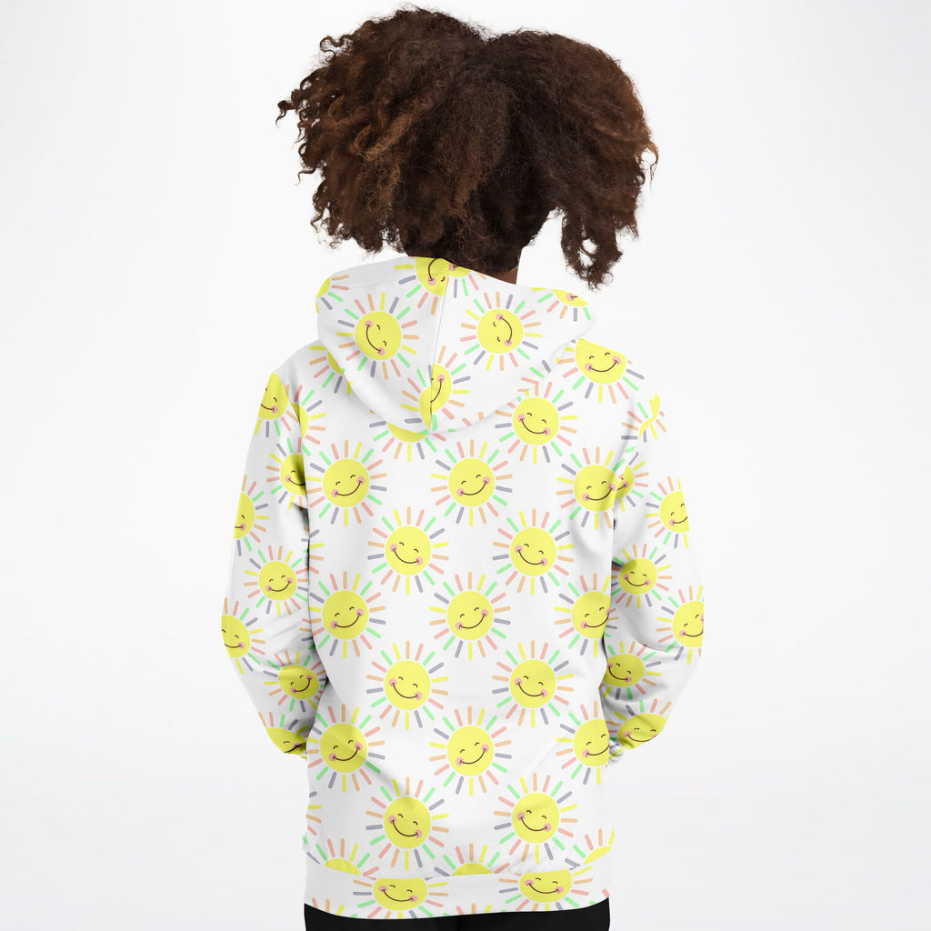 Kids Happy Sunshine Hoodie – Ultra Comfy & Stretchy, Cozy Fleece or Lightweight Sports Fabric, Double-Layer Hood & Kangaroo Pocket