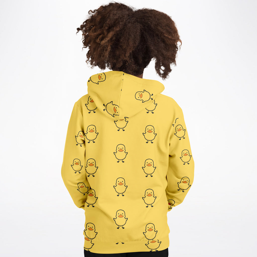 Kids Yellow Duck Hoodie – Cozy Cotton Fleece or Lightweight Sports Fabric