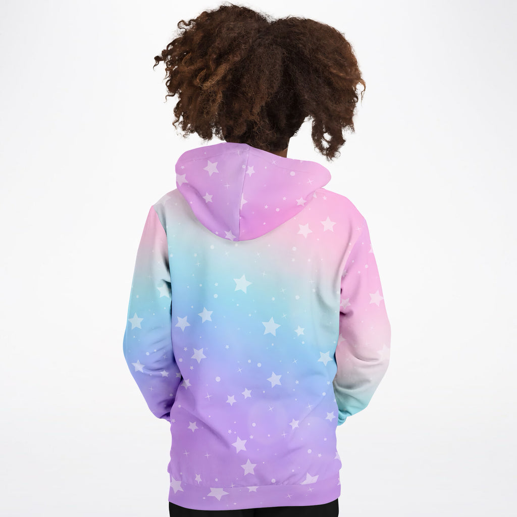 Girls Rainbow Stars Hoodie – Ultra Comfy & Stretchy, Cozy Fleece or Lightweight Sports Fabric, Double-Layer Hood & Kangaroo Pocket