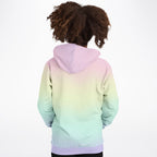 Girls Pastel Rainbow Hoodie – Cozy Cotton Fleece or Lightweight Sports Fabric