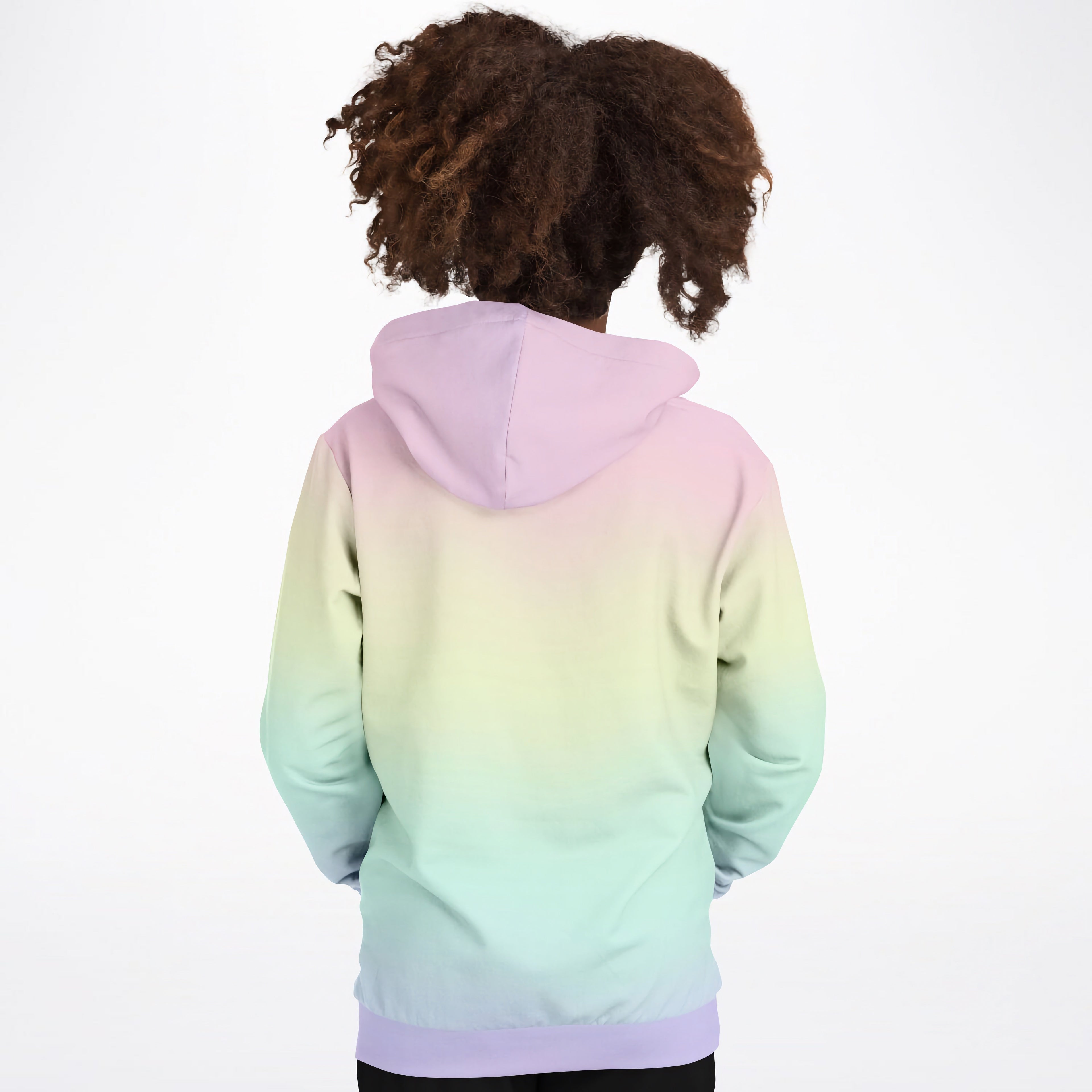 Girls Pastel Rainbow Hoodie – Cozy Cotton Fleece or Lightweight Sports Fabric