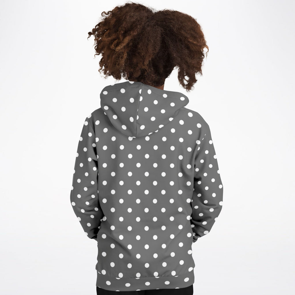 Kids Gray Polka Dot Hoodie – Ultra Comfy & Stretchy, Cozy Fleece or Lightweight Sports Fabric, Double-Layer Hood & Kangaroo Pocket