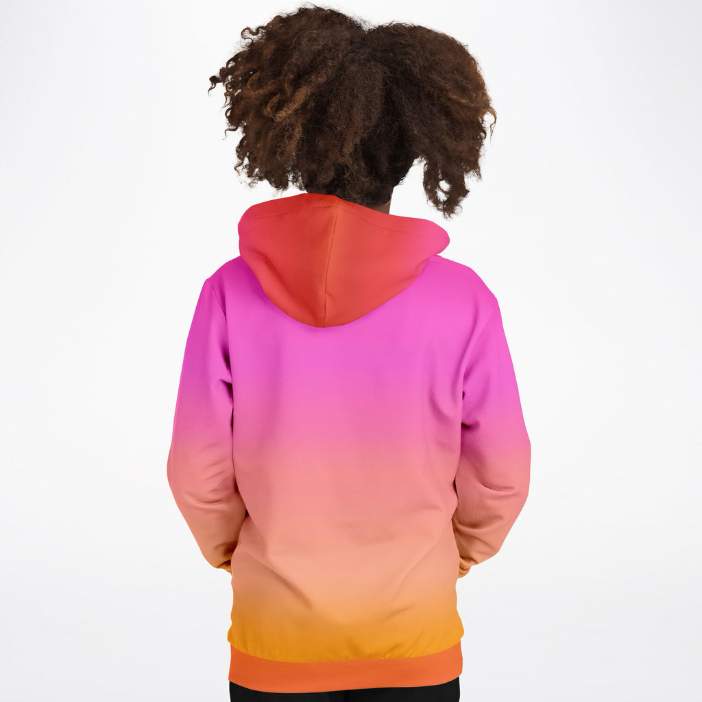 Kids Sunset Ombre Hoodie – Ultra Comfy & Stretchy, Cozy Fleece or Lightweight Sports Fabric, Double-Layer Hood & Kangaroo Pocket