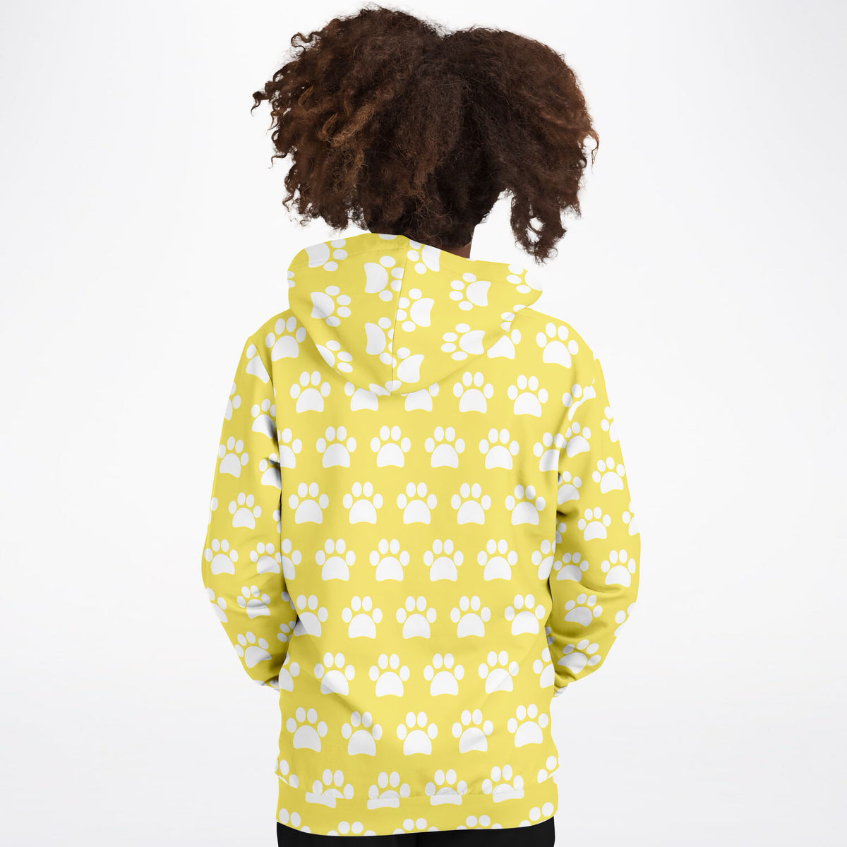Kids Yellow Paw Print Hoodie – Ultra Comfy & Stretchy, Cozy Fleece or Lightweight Sports Fabric, Double-Layer Hood & Kangaroo Pocket